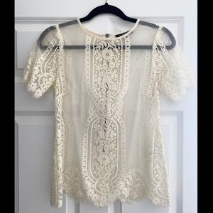Nanette Lepore Ivory Lace Top Size 0